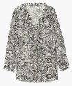 Chemise à manches longues imprimée femme grande taille